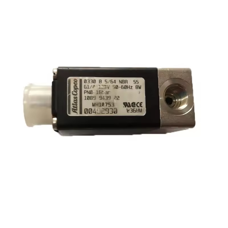 Alkatrészek olajmentes légkompresszor mágnesszelep az Atlas Copco 1089943922-hez