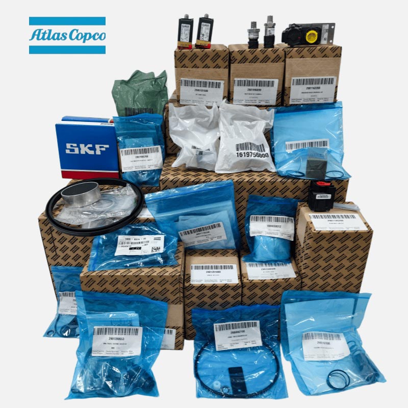 Atlas Copco légkompresszor pótalkatrészek Eredeti olajszűrő légszűrő nyomásérzékelő mágnesszelep szűrőszelep szervizkészlet