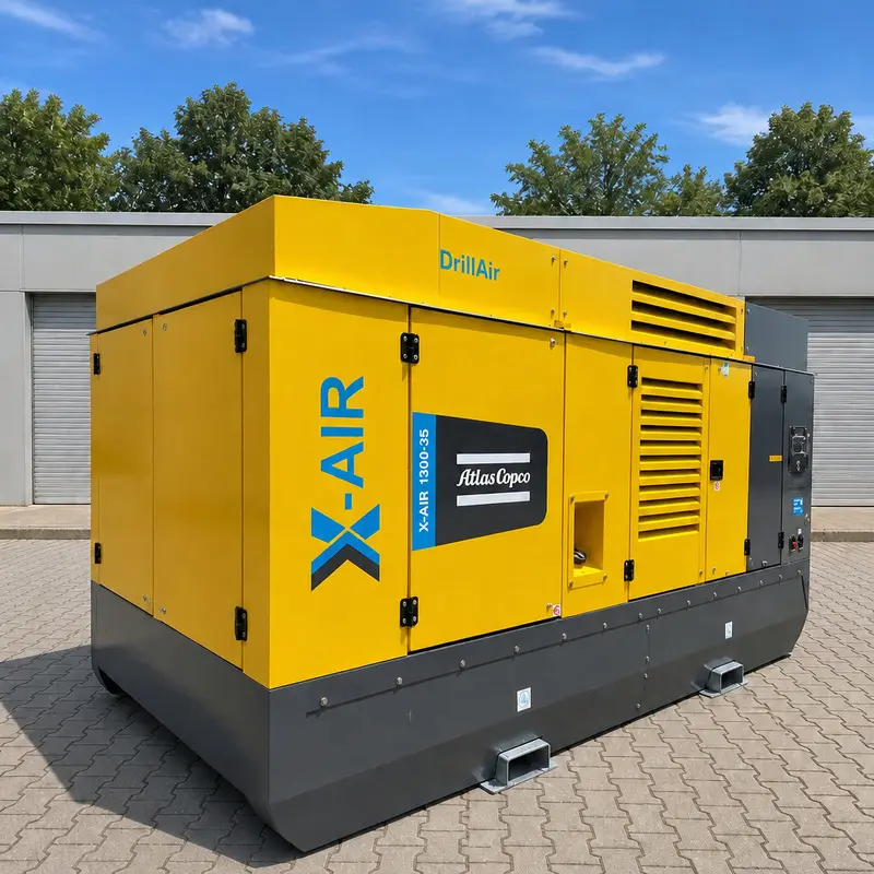 Atlas Copco X-Air 1300 35 nagyméretű mobil dízel kompresszor 412 kW 35 bar fúrás eredeti