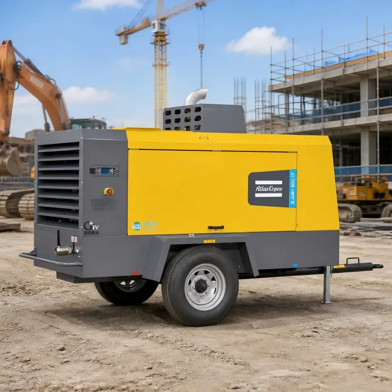 Atlas Copco X-Air+600-17 hordozható dízelkompresszor 154kW eredeti